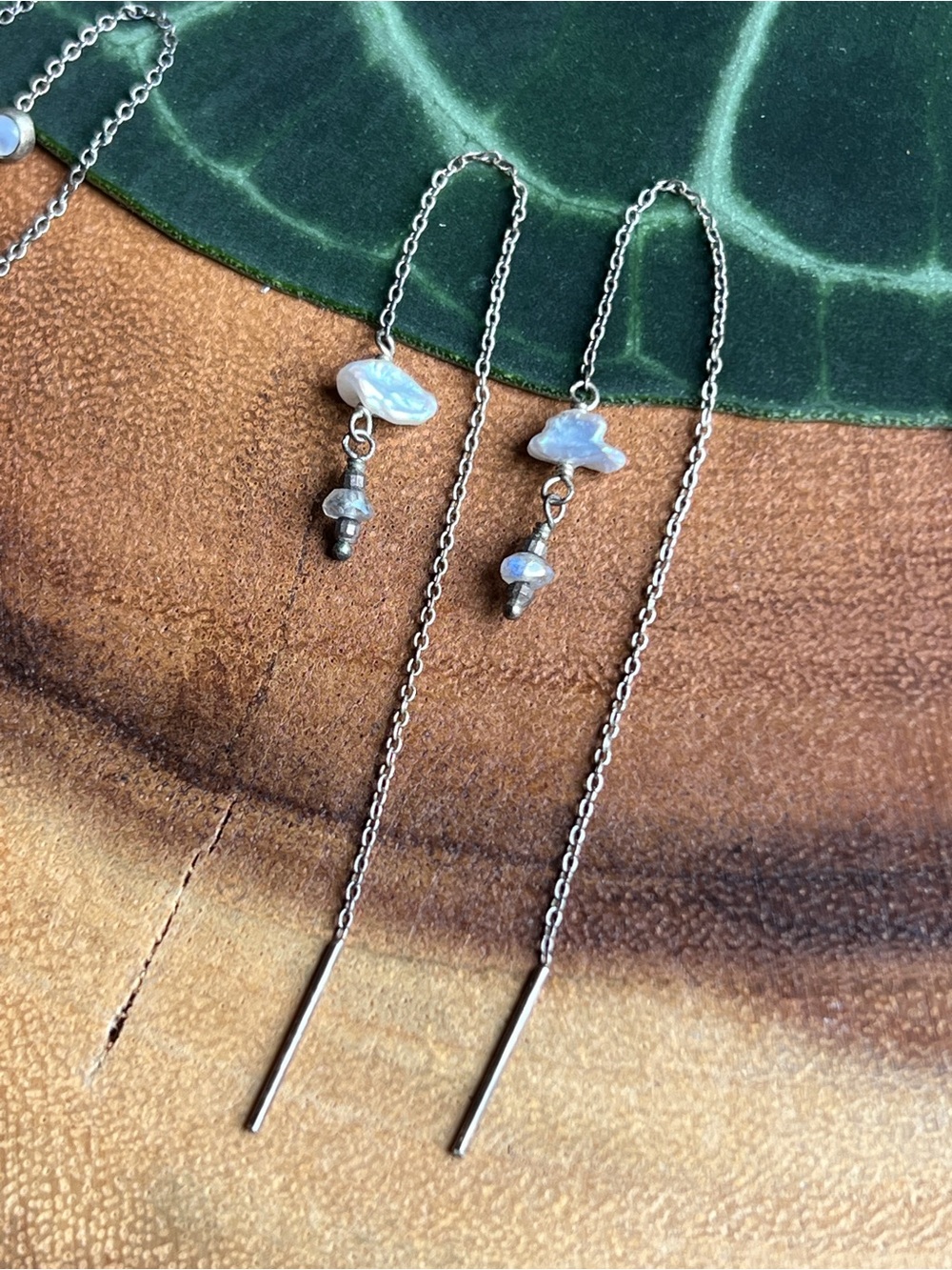 Delicate Silver Threader Earrings Set of 4 Pairs - Cross & Star Charms - Picture 2 of 6